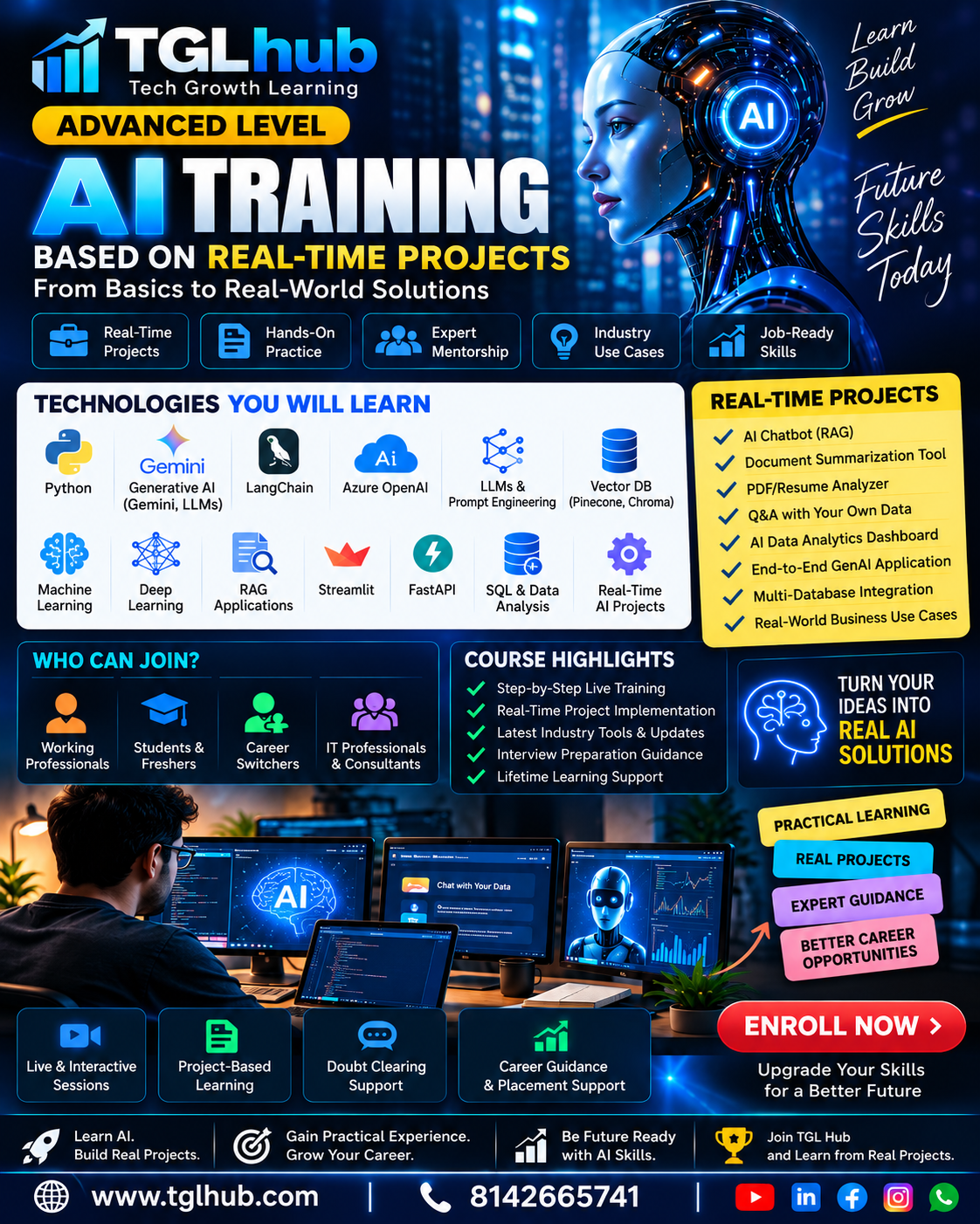 Advanced Level AI Training course poster
